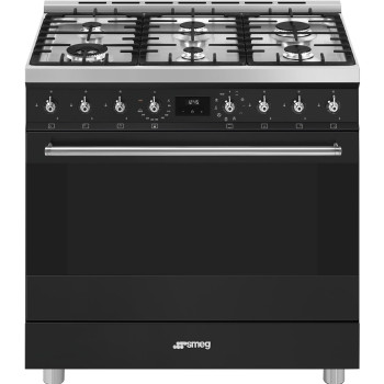 Smeg C9GMMB2 Classic černý kombinovaný sporák 90 cm