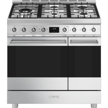 Smeg C92GMX2 Classic nerez kombinovaný sporák 90 cm